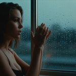 Frau an Rebstock gefesselt im nächtlichen Weinberg unter Sternenhimmel