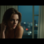 Futuristisches Büro mit Hologramm-Projektion und verschwimmenden Grenzen zwischen Lehrerin und Schüler