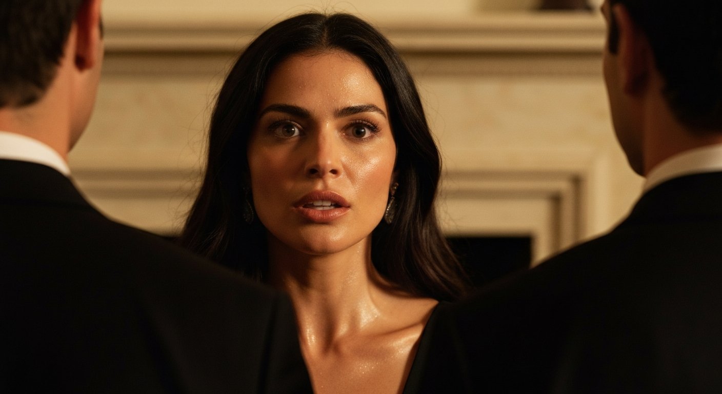 Cinematic 35mm film still of woman with long dark brown hair falling past shoulders, olive Mediterranean skin tone, slim athl