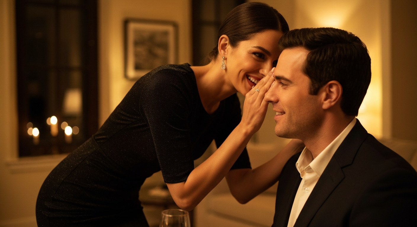 Cinematic 35mm film still of woman with long dark wavy hair, olive skin, athletic slim body, defined cheekbones wearing elega