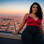 Reife Frau und junger Mann kommen sich auf einer Gartenparty naeher