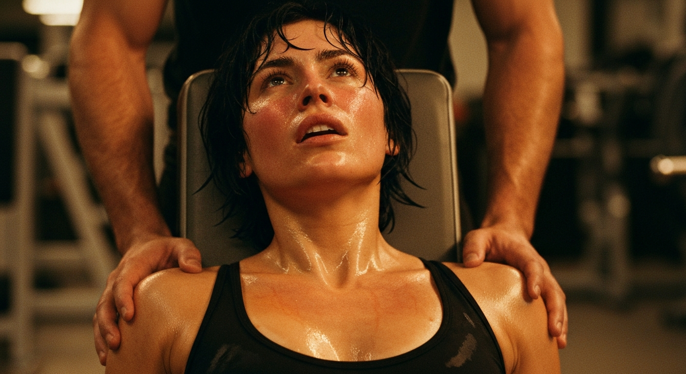 Cinematic 35mm film still close-up of woman with short messy black hair, athletic toned body, olive Mediterranean skin tone s