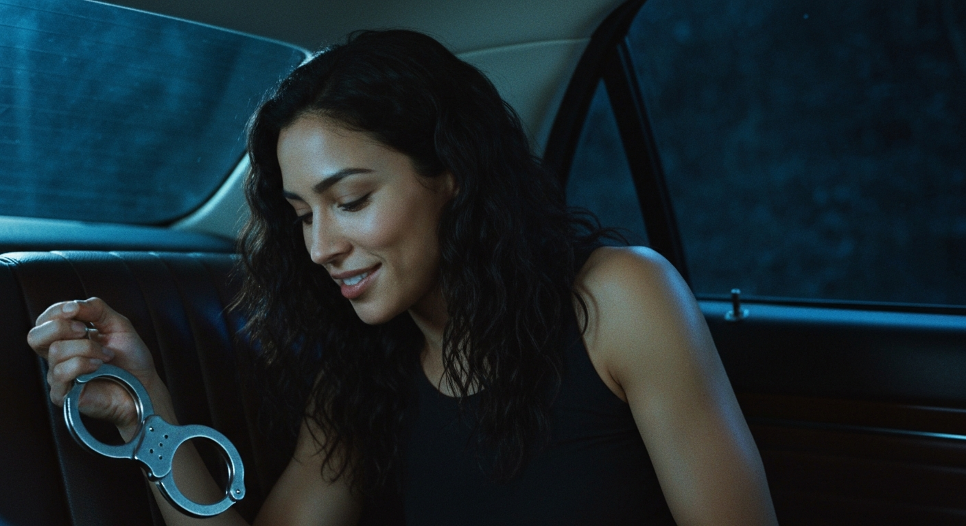 Cinematic 35mm film still of woman with long dark wavy hair, olive skin tone, athletic slim body, defined cheekbones, wearing